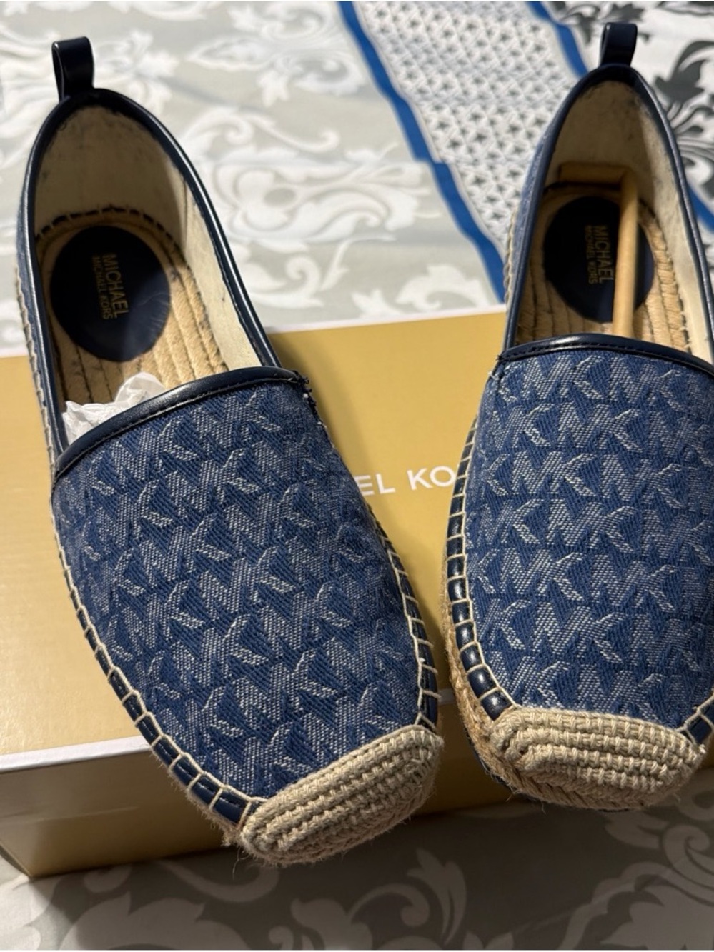 Michael Kors Women’s Navy Logo Espadrille Slip-On